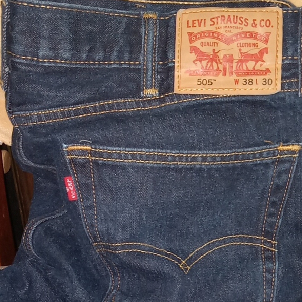 Levi's Blue Straight Jeans with Classic Stitching